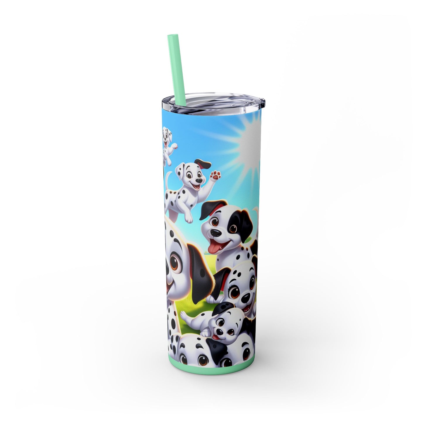Dalmatian Skinny Tumbler with Straw, 20oz