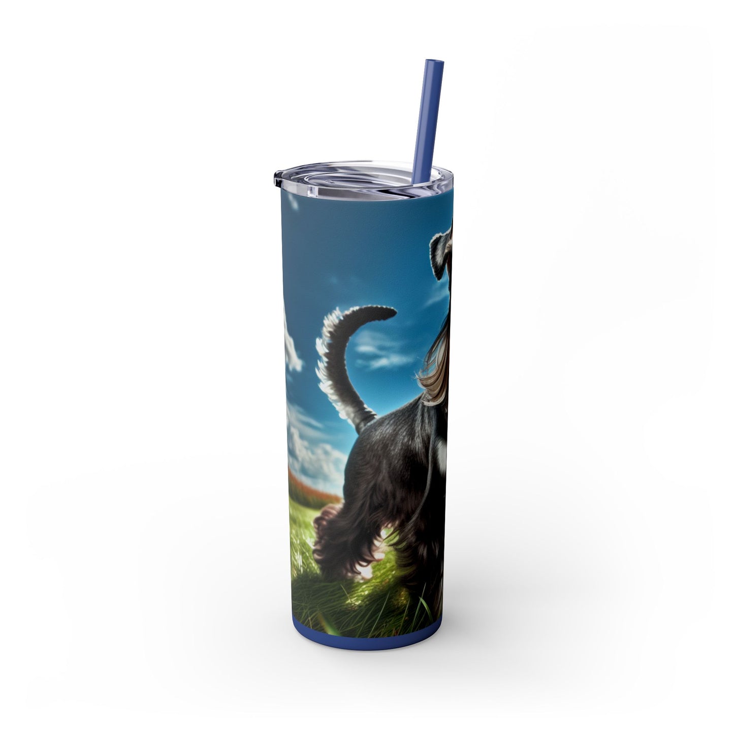 Standard Schnauzer Skinny Tumbler with Straw, 20oz