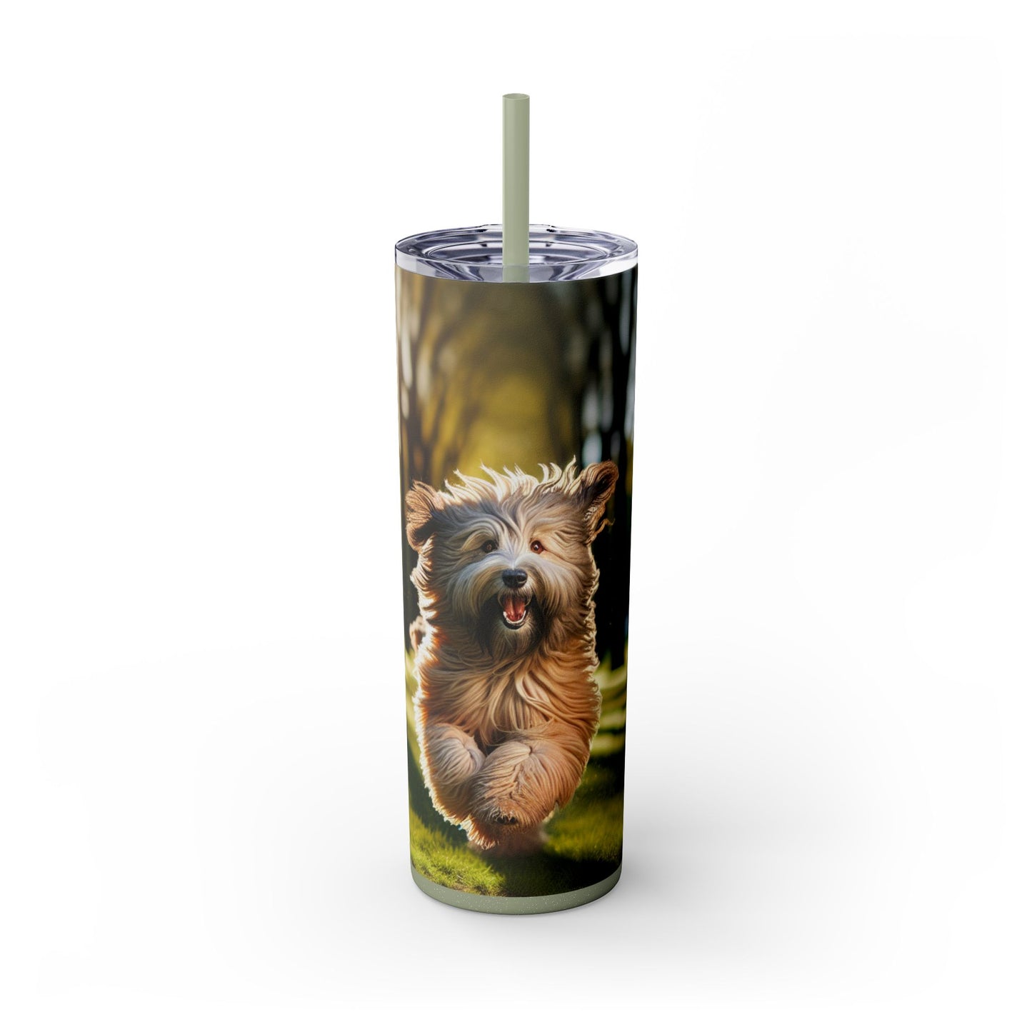 Polish Lowland Sheepdog Skinny Tumbler with Straw, 20oz
