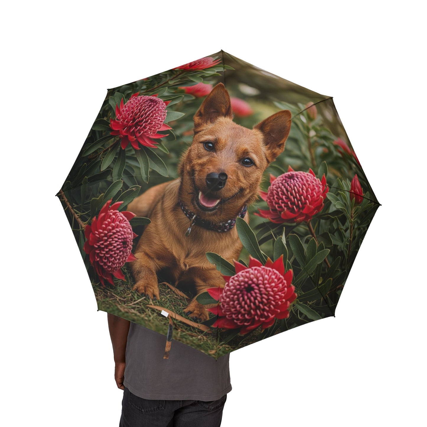 Australian Terrier Semi-Automatic Foldable Umbrella