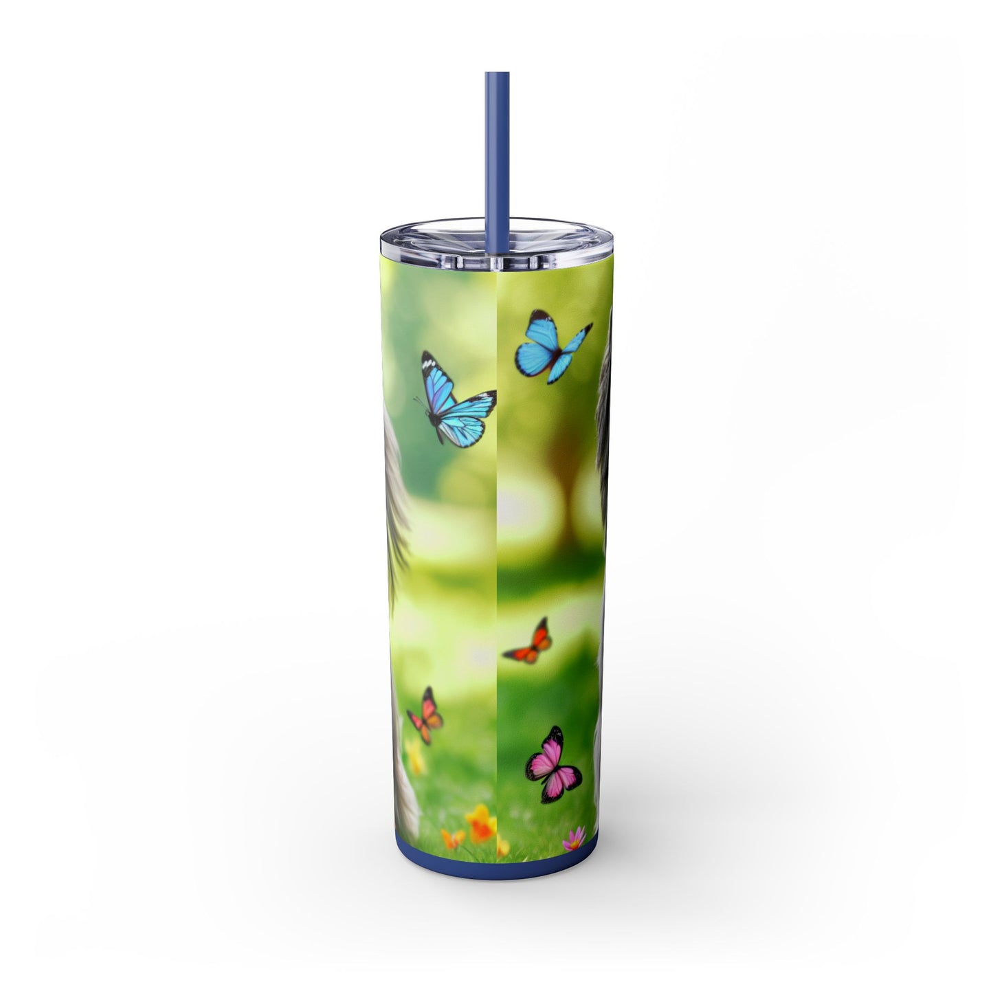 Skye Terrier Skinny Tumbler with Straw, 20oz