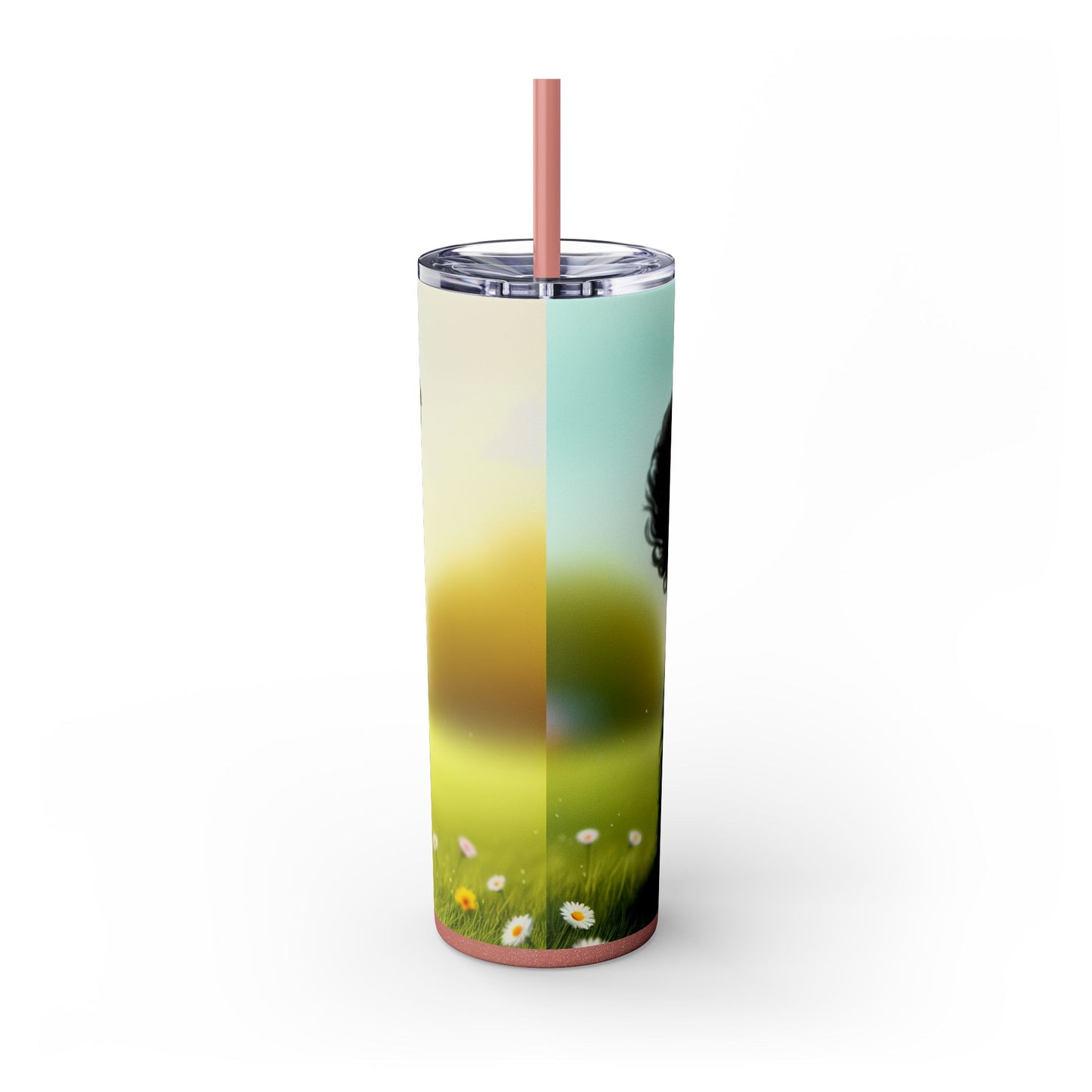 Russian Black Terrier Skinny Tumbler with Straw, 20oz