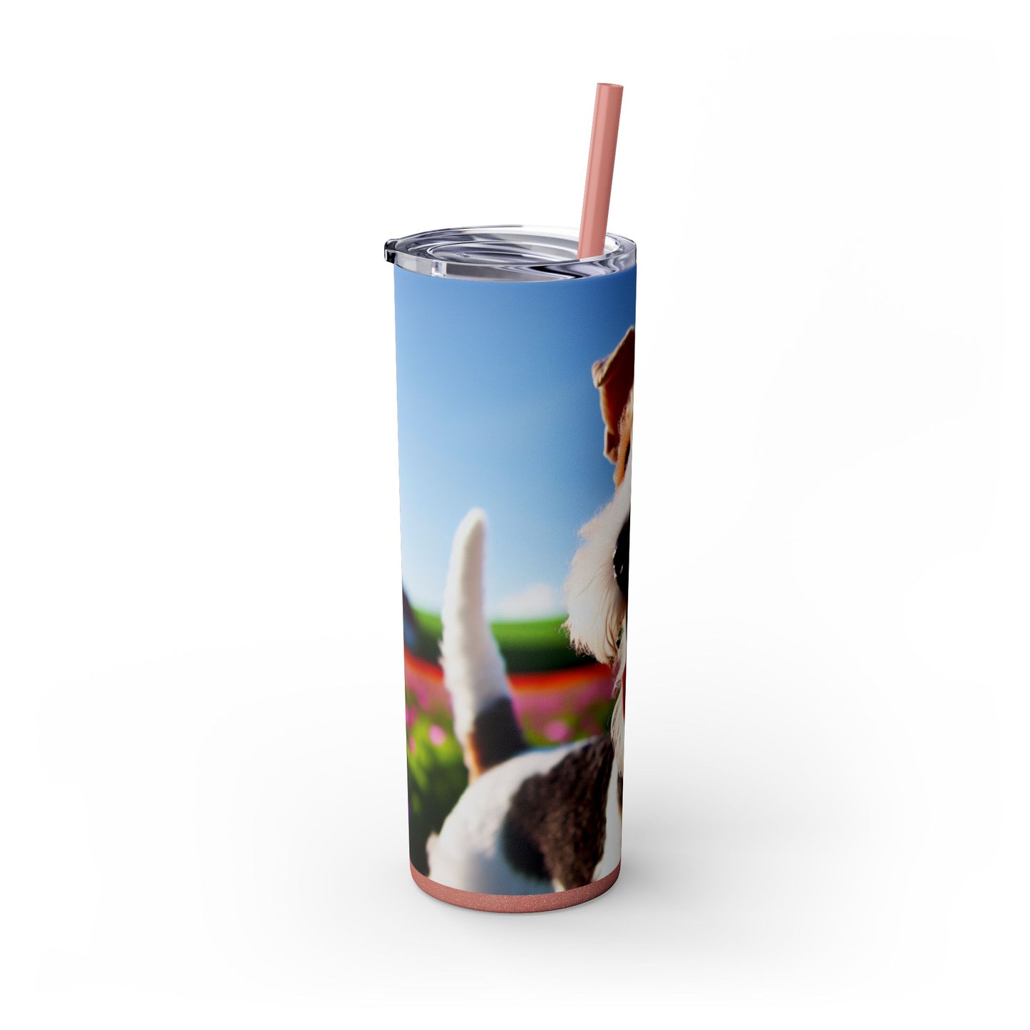 Wire Fox Terrier Skinny Tumbler with Straw, 20oz