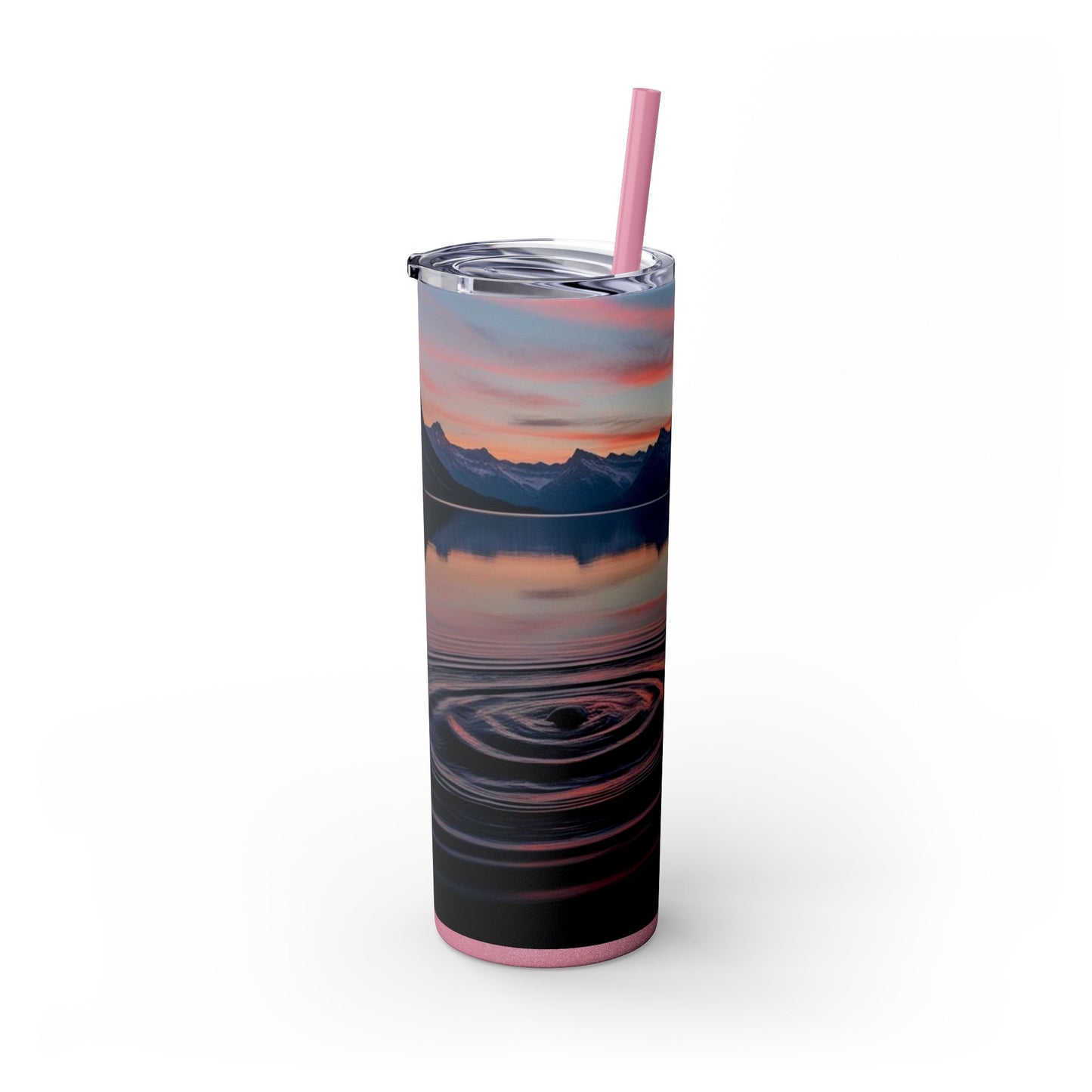 Ripple in a Mountain Lake Skinny Tumbler with Straw, 20oz