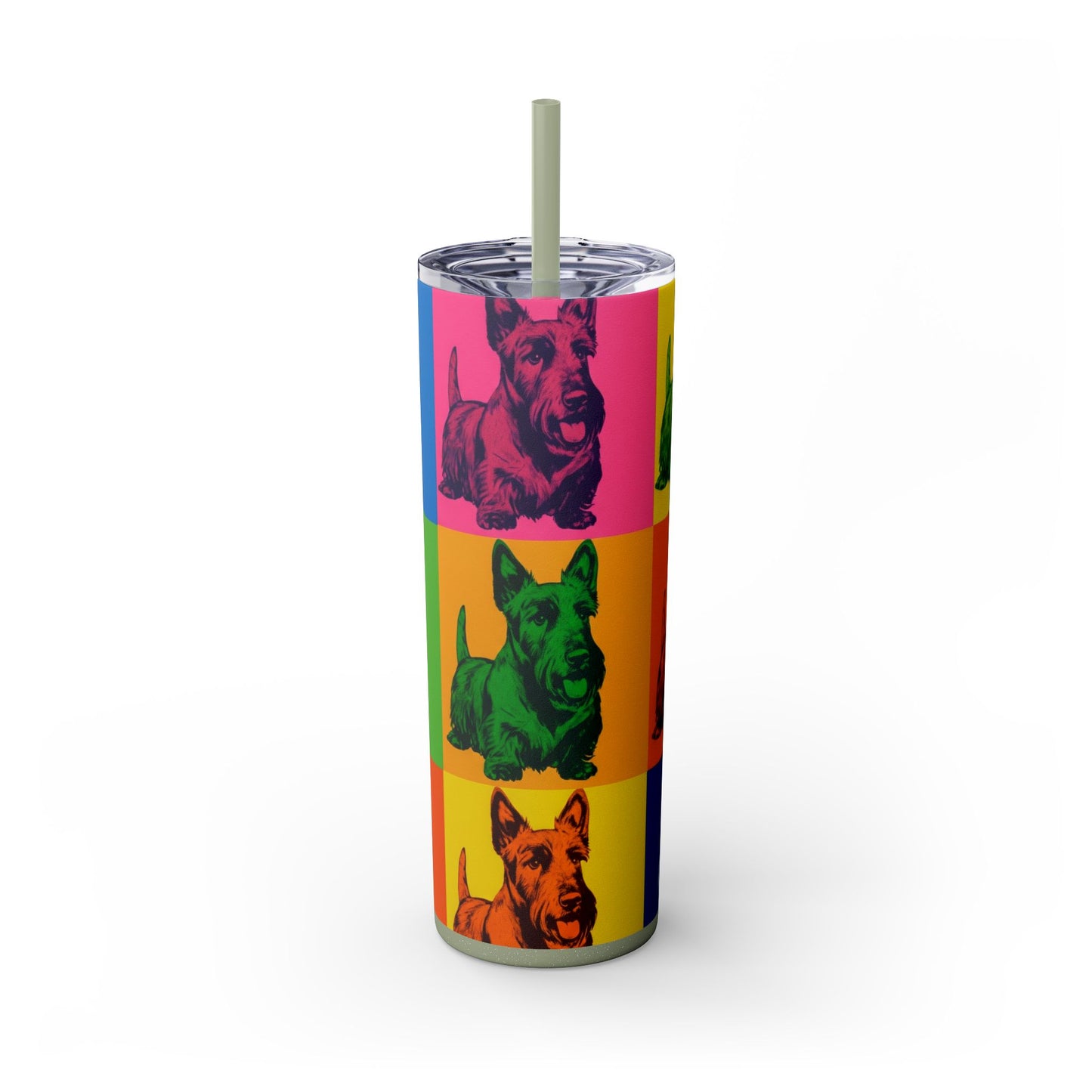 Scottish Terrier Skinny Tumbler with Straw, 20oz