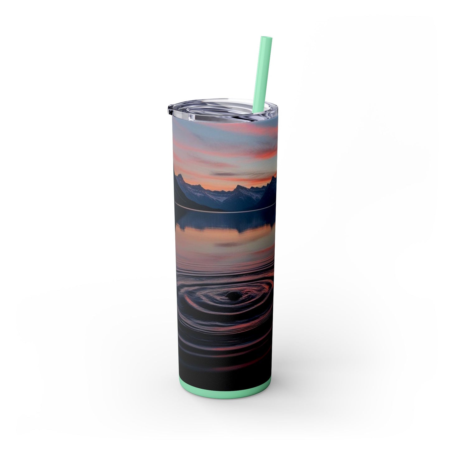 Ripple in a Mountain Lake Skinny Tumbler with Straw, 20oz