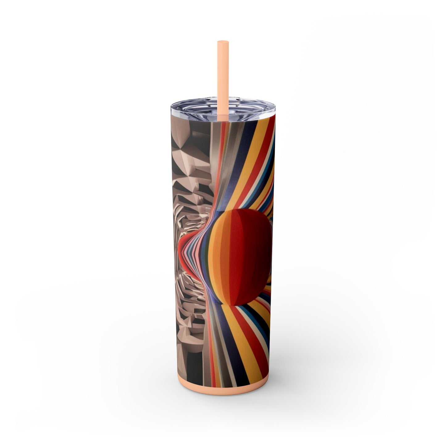 Optical Illusion Skinny Tumbler with Straw, 20oz