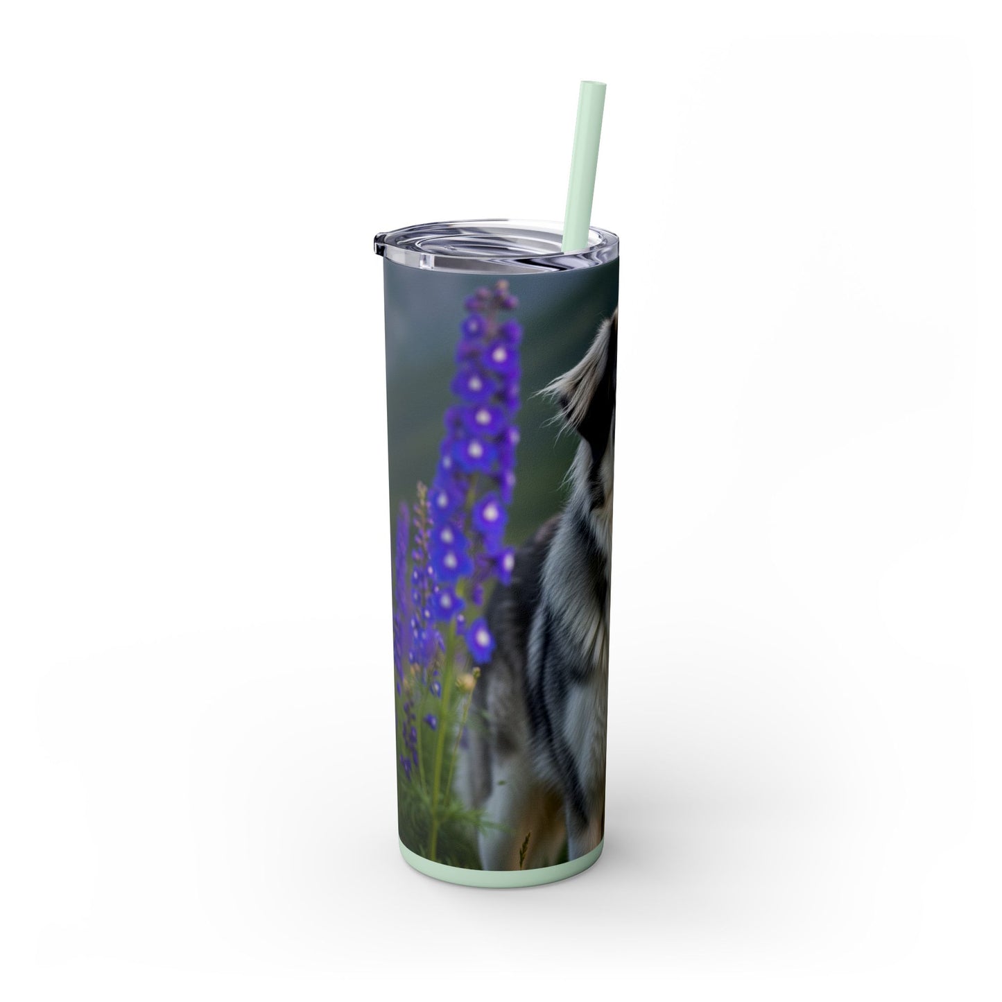 Tatra Shepherd Dog Skinny Tumbler with Straw, 20oz