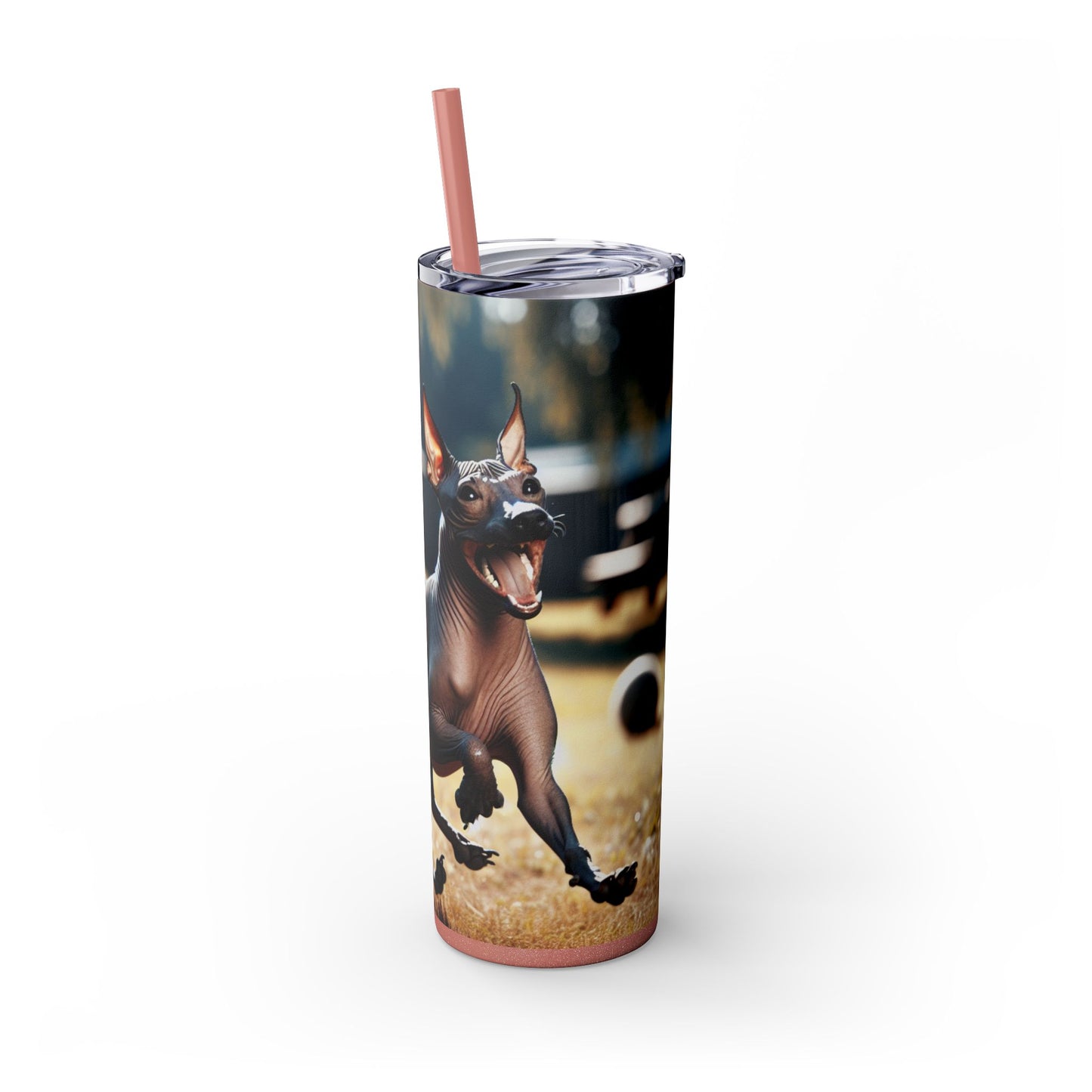 American Hairless Terrier Tumbler with Straw, 20oz