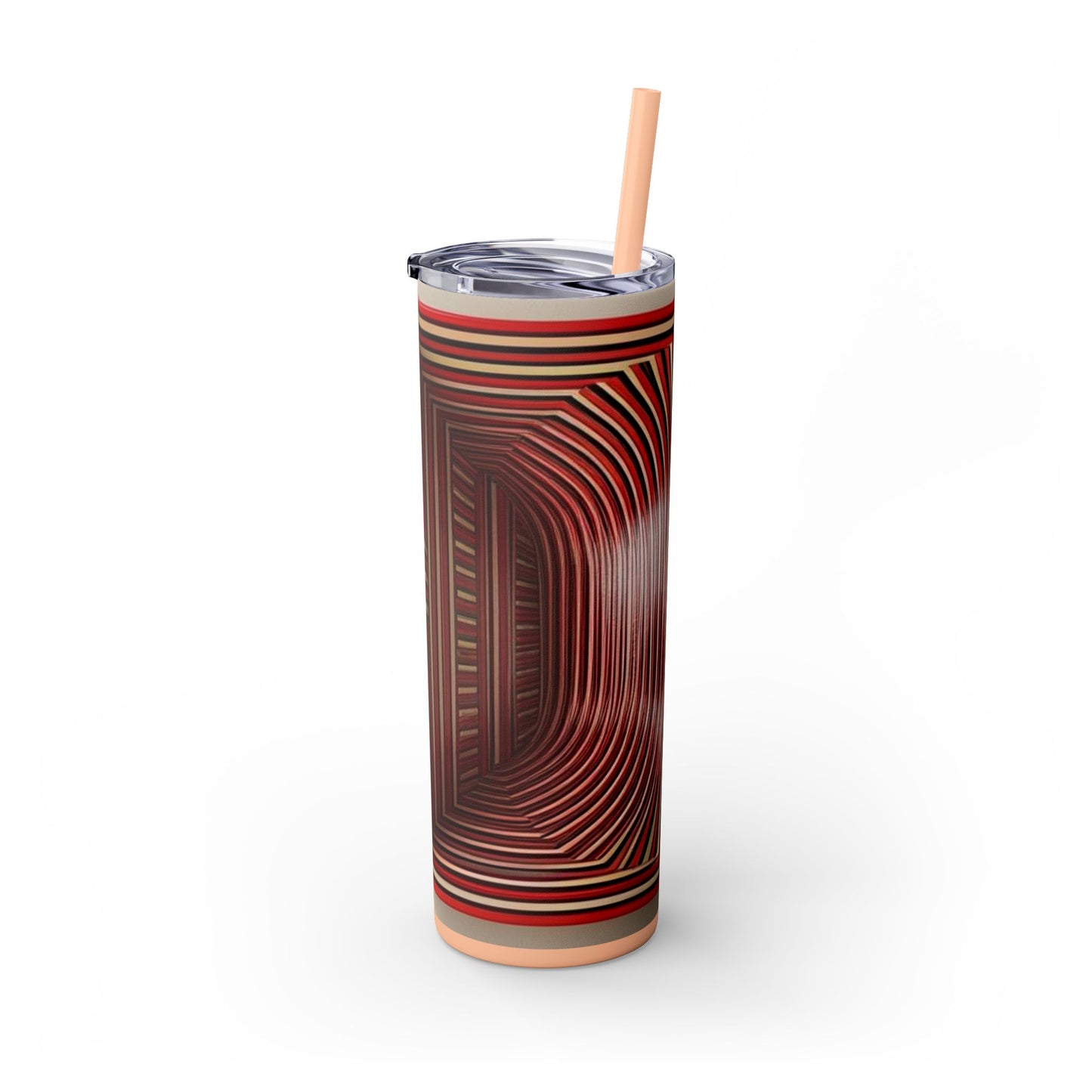 Optical Illusion Skinny Tumbler with Straw, 20oz