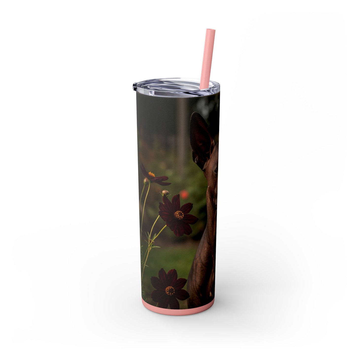 Xoloitzcuintli Skinny Tumbler with Straw, 20oz