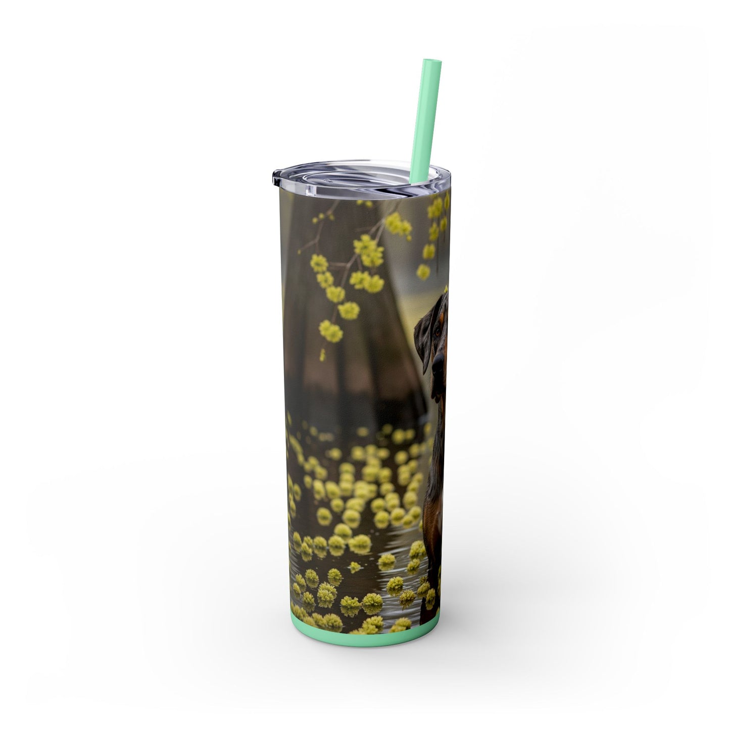 Catahoula Leopard Dog Skinny Tumbler with Straw, 20oz