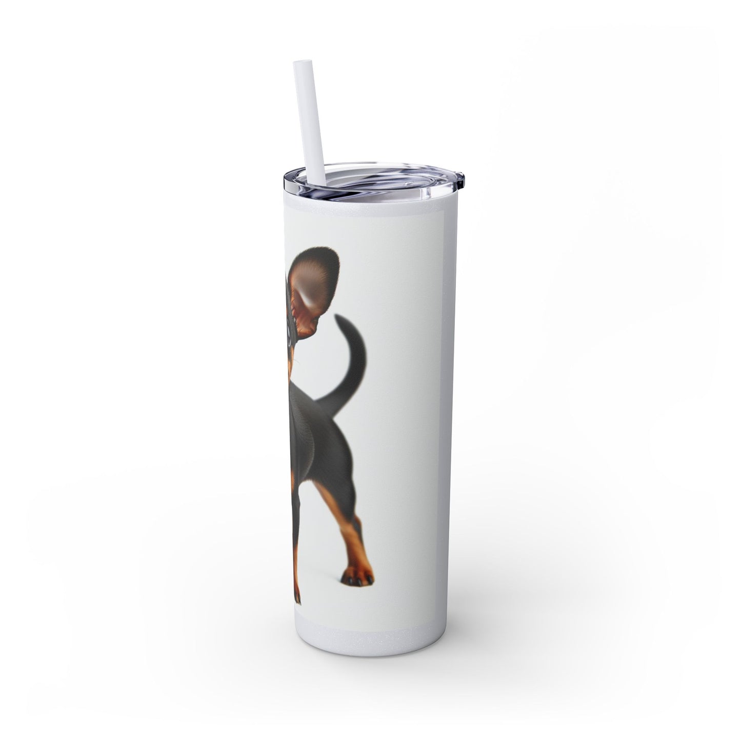 Miniature Pinscher Skinny Tumbler with Straw, 20oz