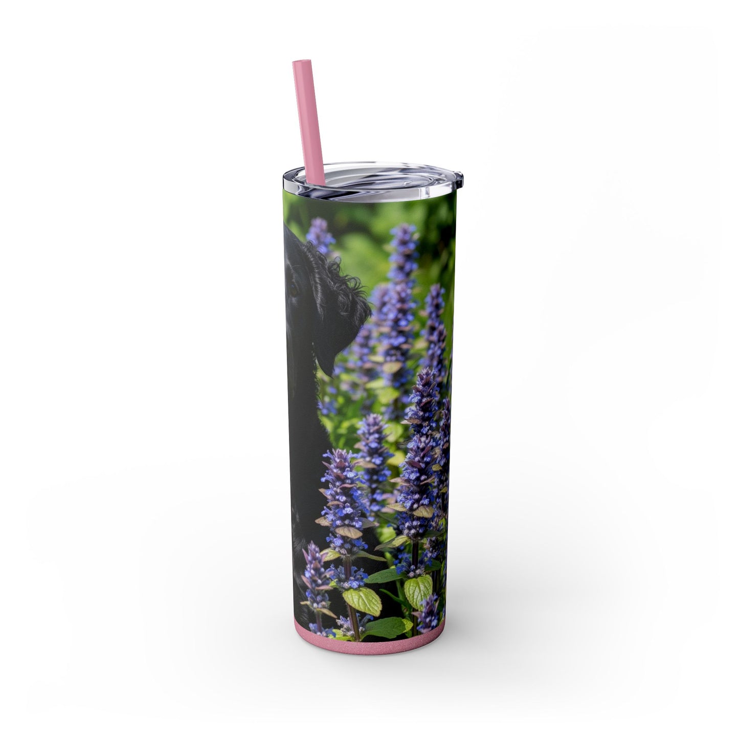 Vaso con pajita para retriever de pelo rizado, 20 oz