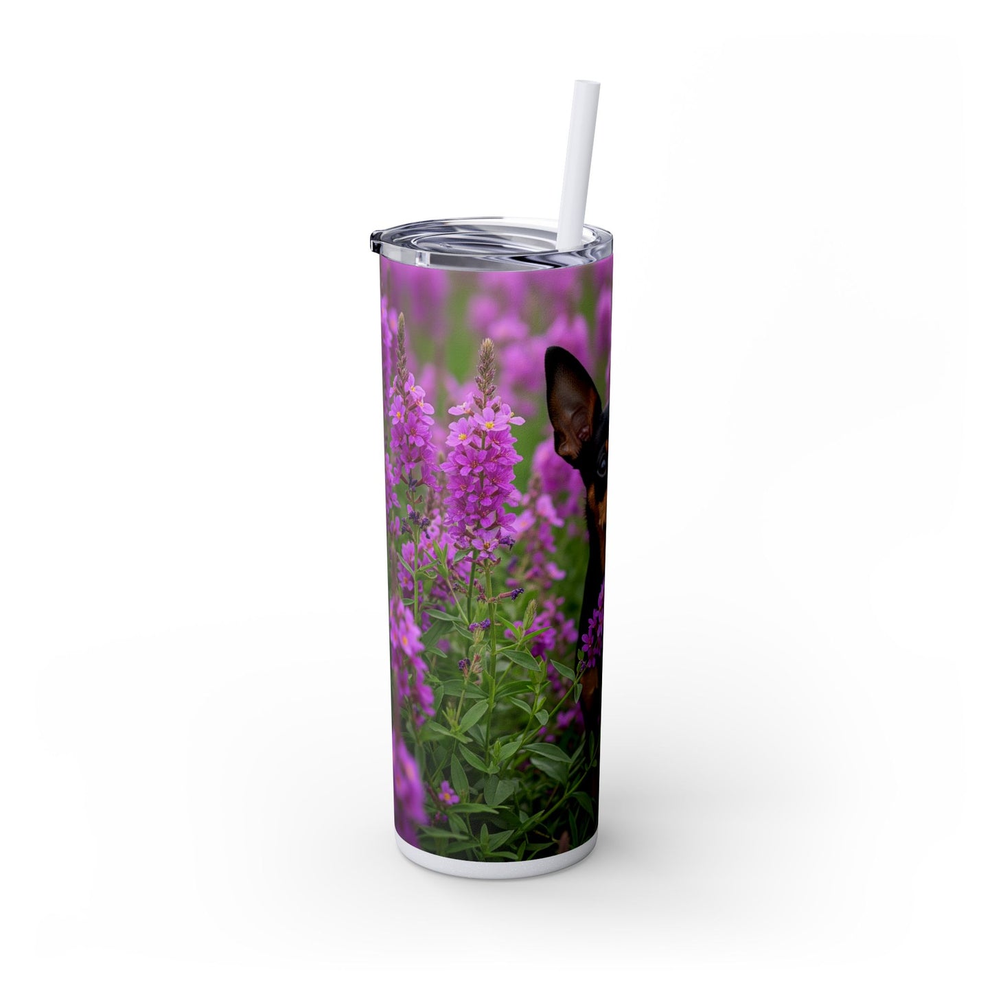 English Toy Terrier Tumbler with Straw, 20oz
