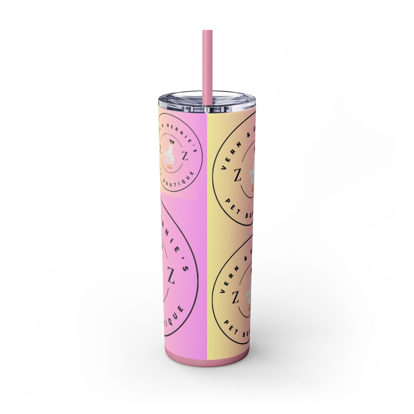 Vern and Bernie's Skinny Tumbler with Straw, 20oz