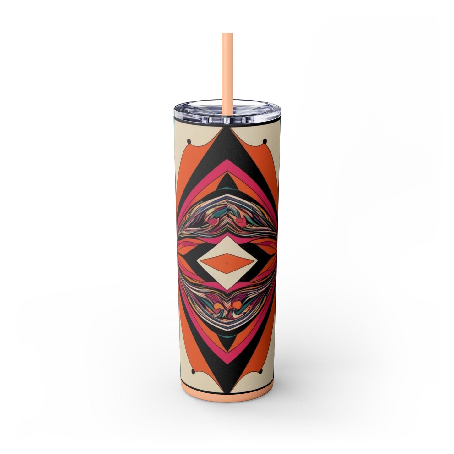 Optical Illusion Skinny Tumbler with Straw, 20oz