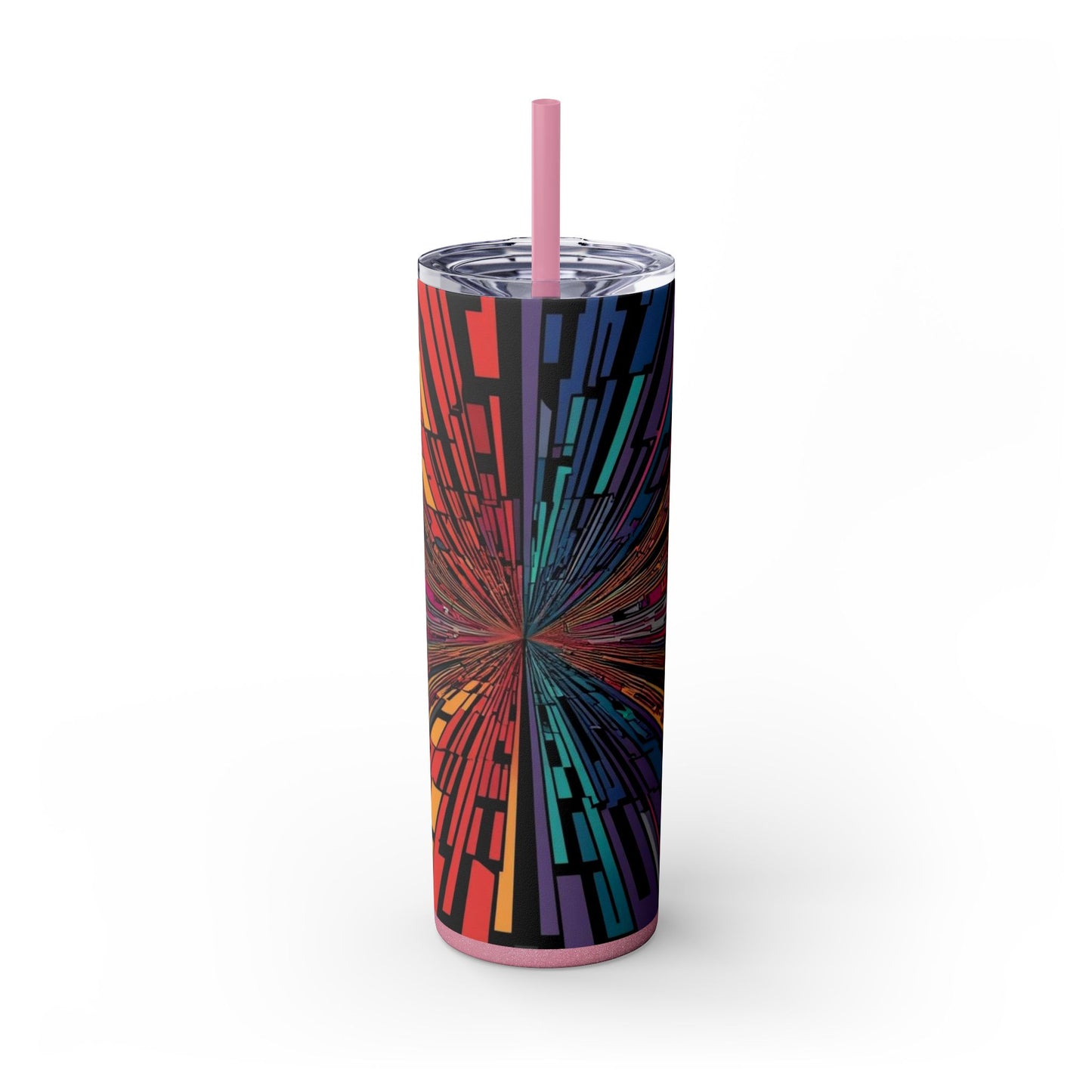 Optical Illusion Skinny Tumbler with Straw, 20oz