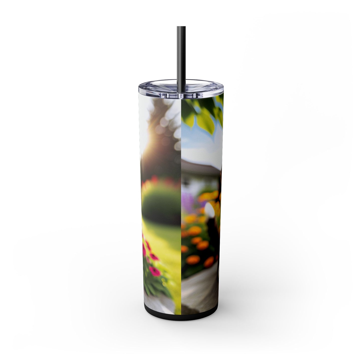 Bernedoodle Skinny Tumbler with Straw, 20oz