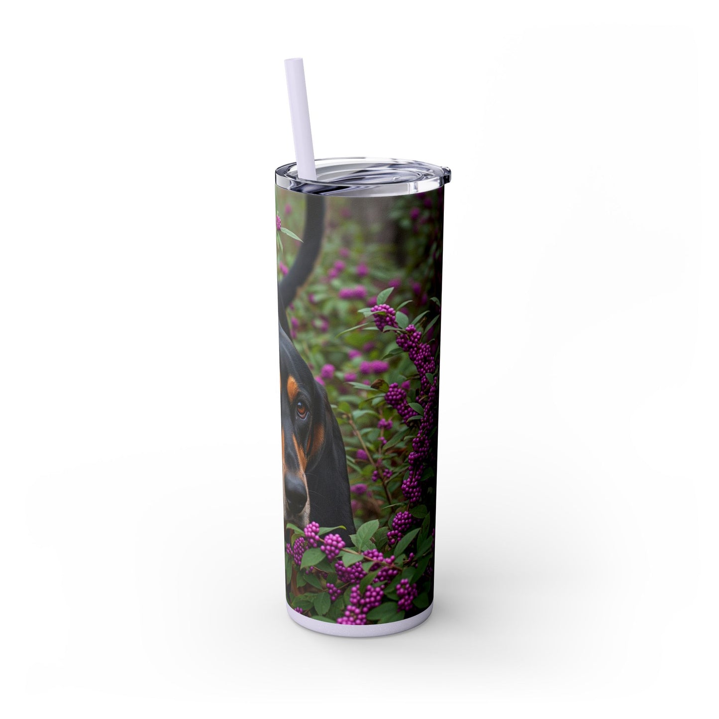 Black and Tan Coonhound Tumbler with Straw, 20oz