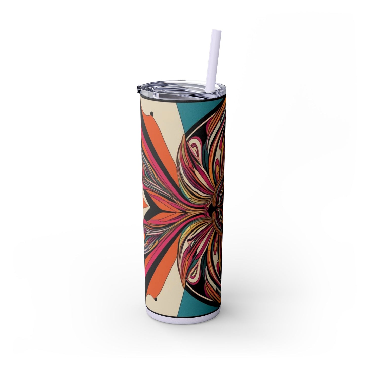 Optical Illusion Skinny Tumbler with Straw, 20oz