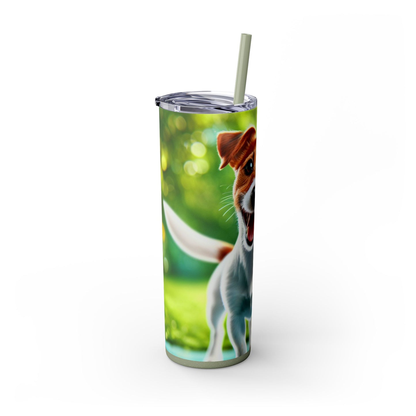 Jack Russell Terrier Tumbler with Straw, 20oz
