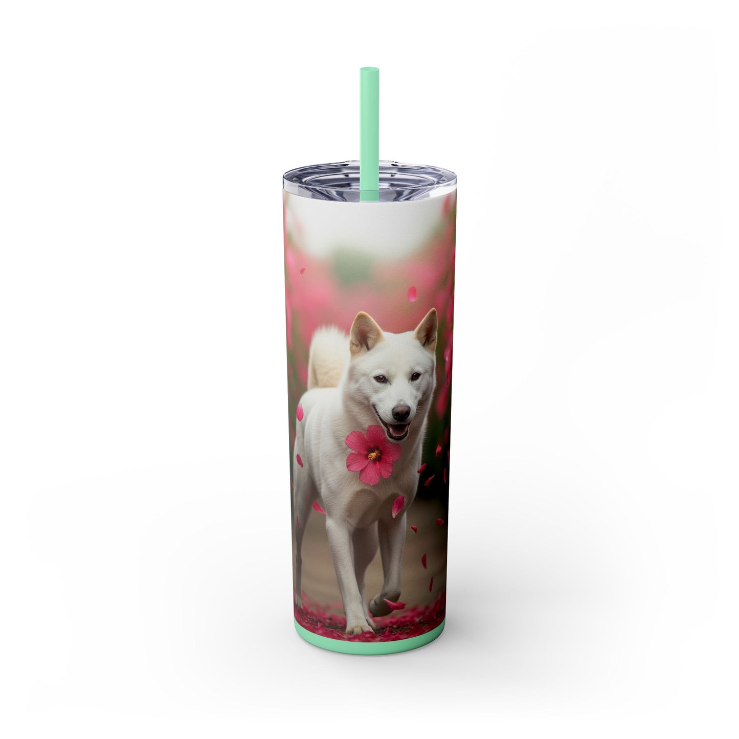 Korean Jindo Dog Tumbler with Straw, 20oz