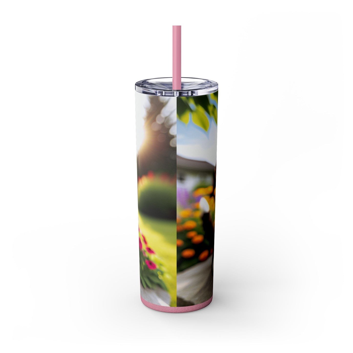 Bernedoodle Skinny Tumbler with Straw, 20oz
