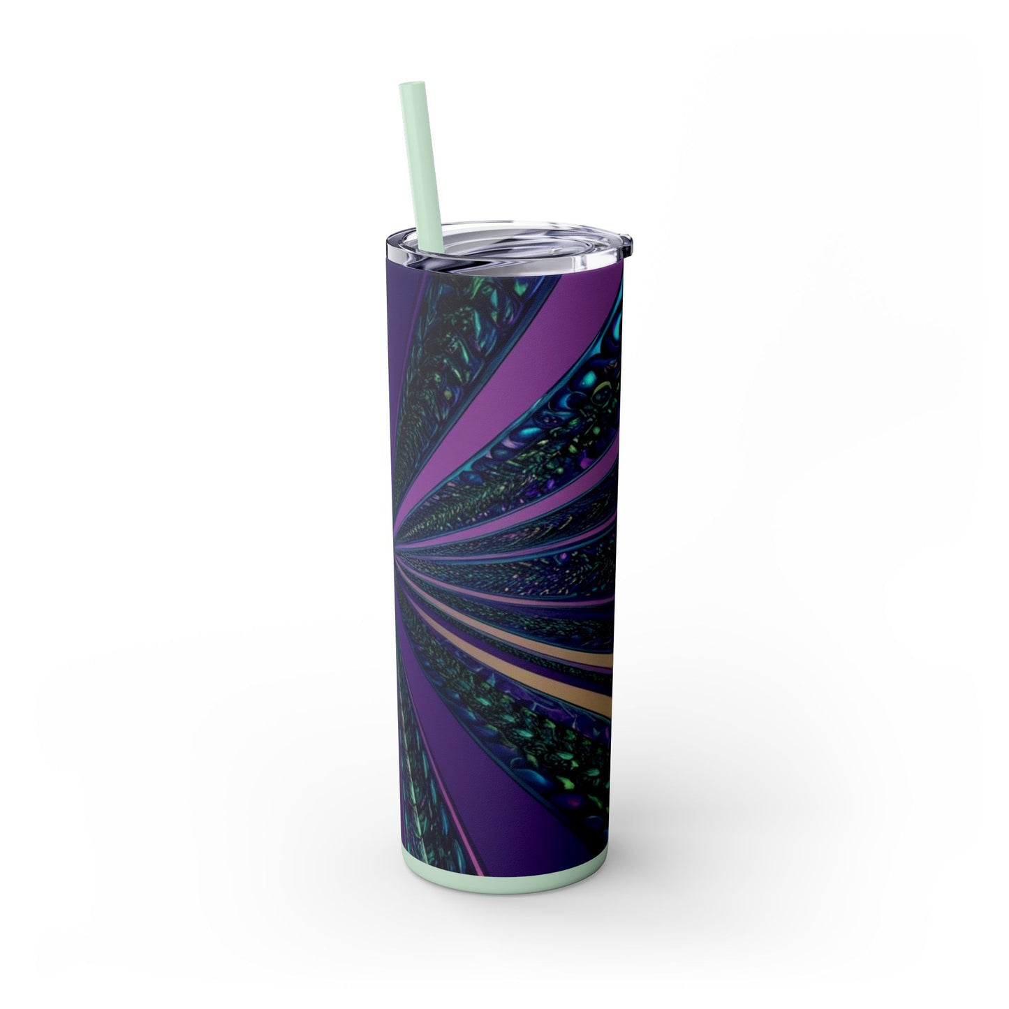 Optical Illusion Skinny Tumbler with Straw, 20oz