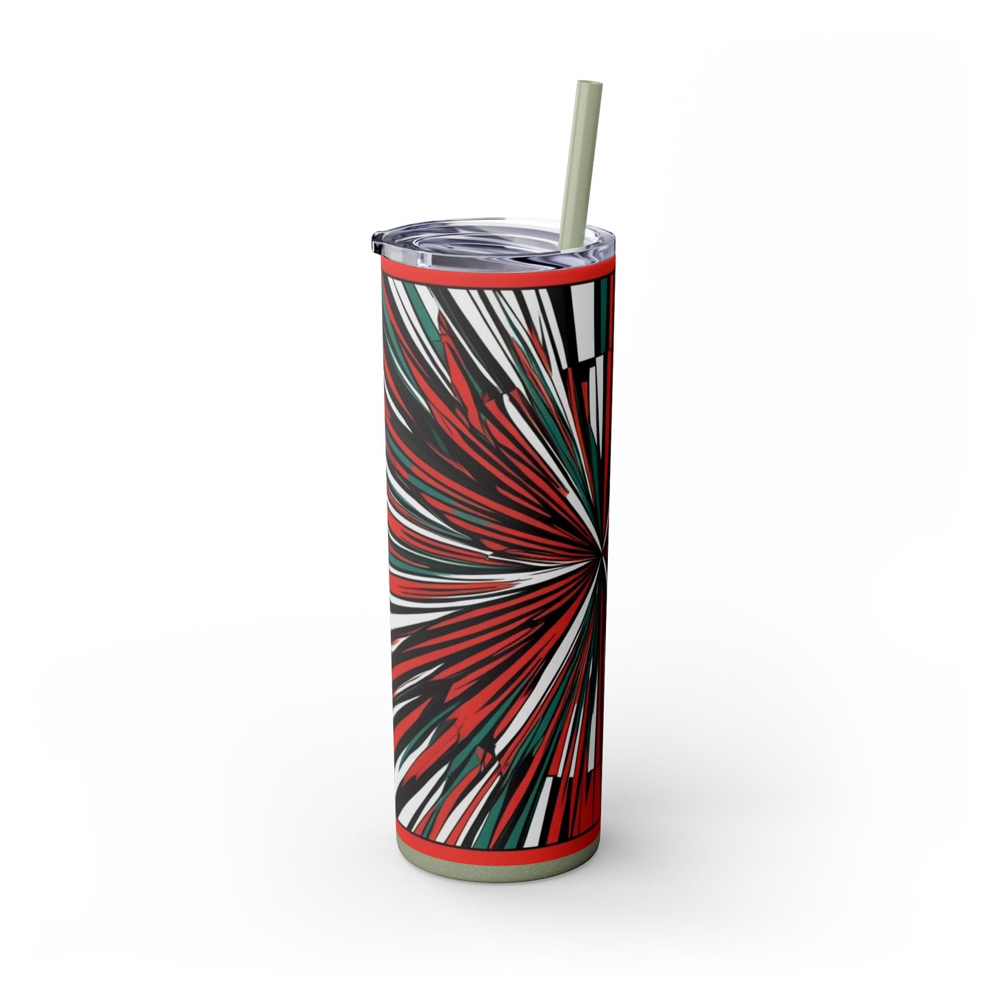 Optical Illusion Skinny Tumbler with Straw, 20oz
