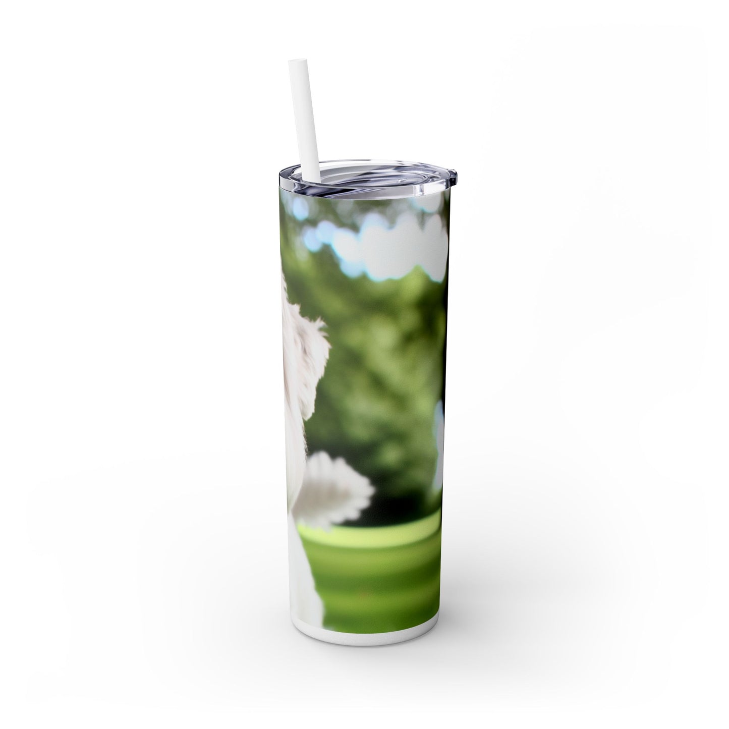 Sealyham Terrier Skinny Tumbler with Straw, 20oz