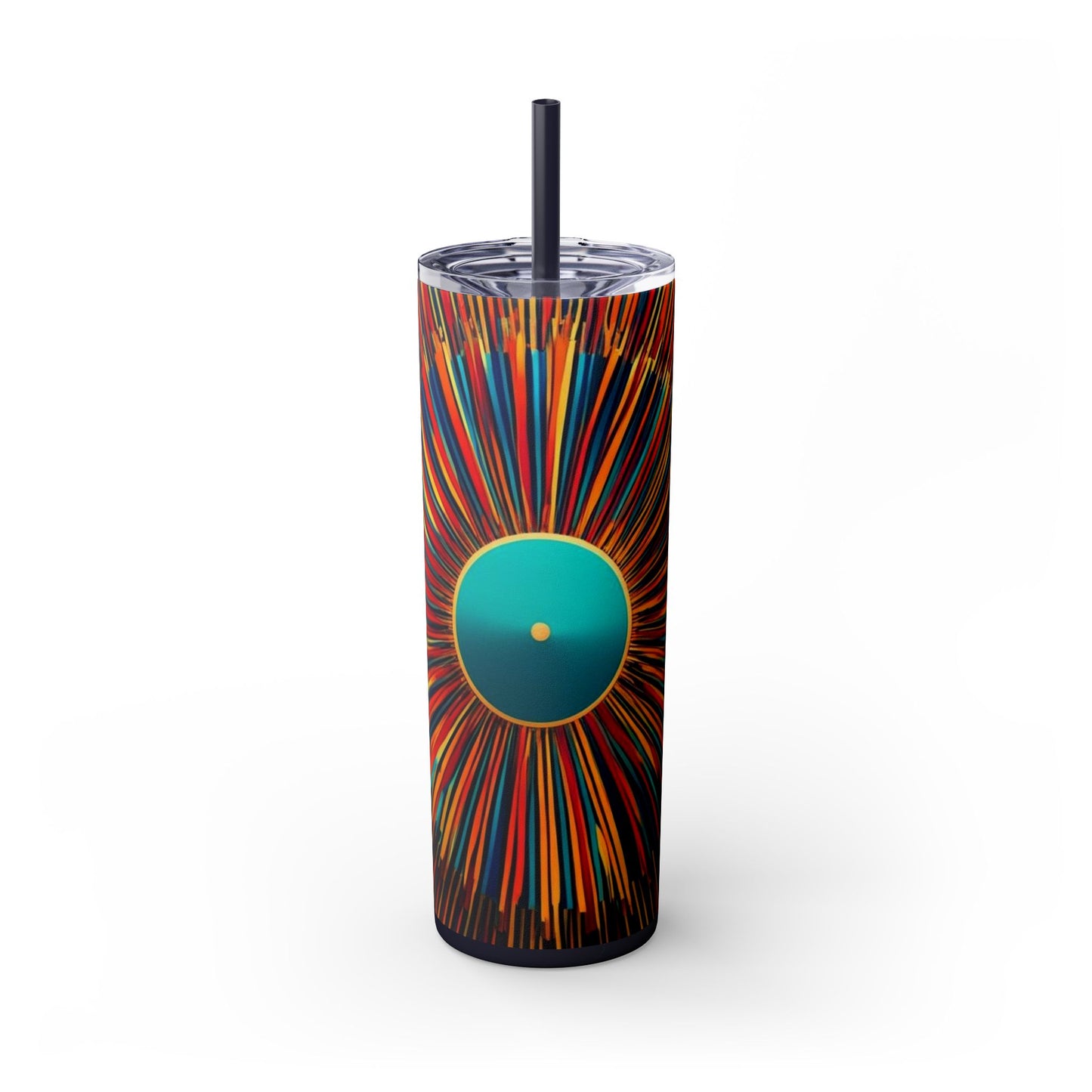 Optical Illusion Skinny Tumbler with Straw, 20oz