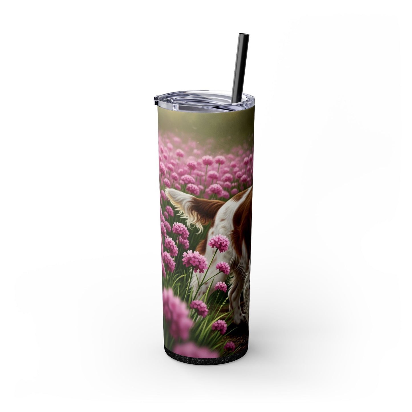 English Springer Spaniel Skinny Tumbler with Straw, 20oz
