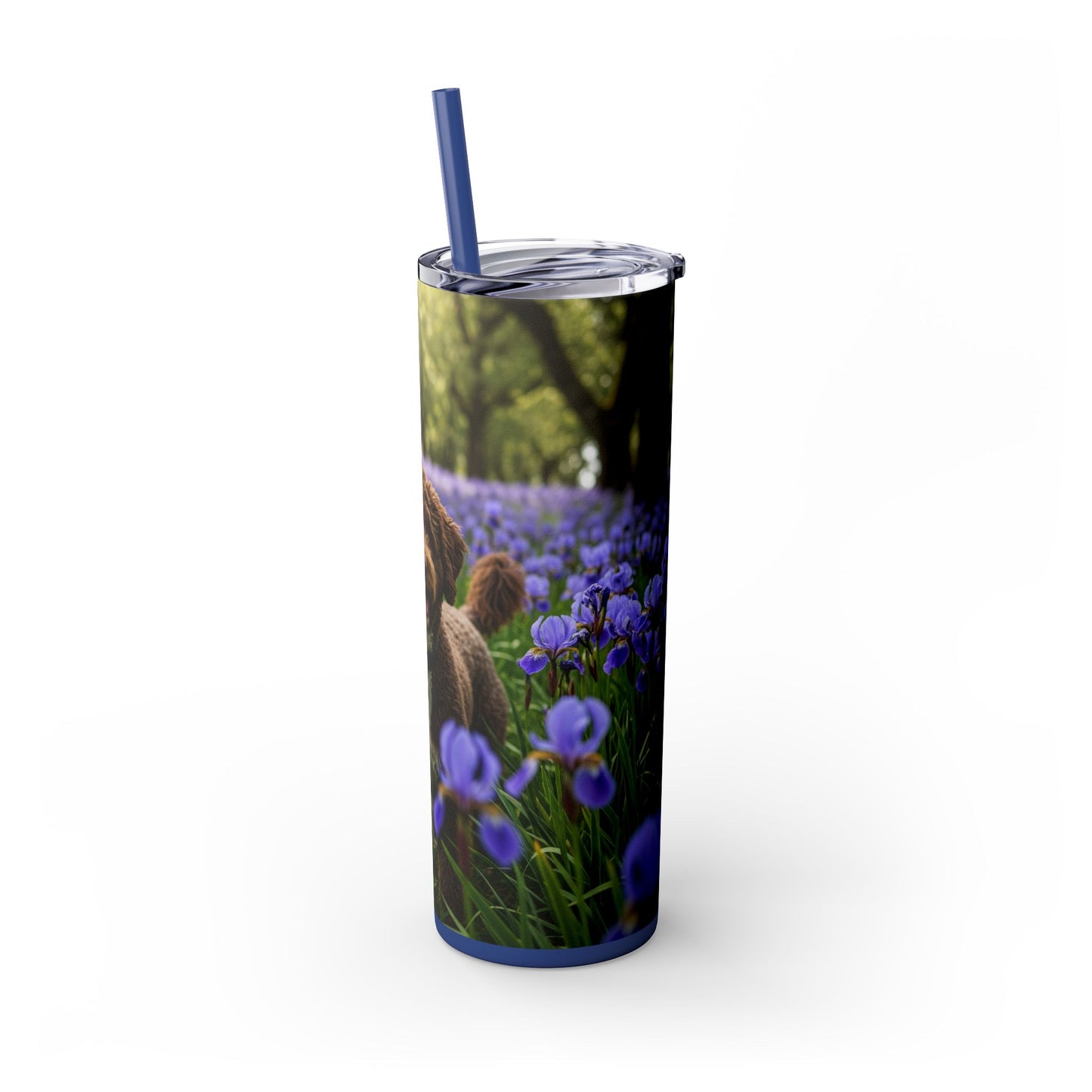 Portuguese Water Dog Skinny Tumbler with Straw, 20oz