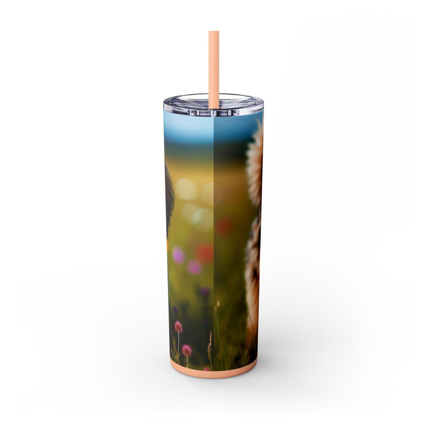 Russkaya Tsvetnaya Bolonka Tumbler with Straw, 20oz