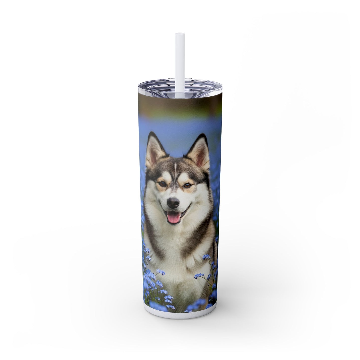 Alaskan Klee Kai Skinny Tumbler with Straw, 20oz