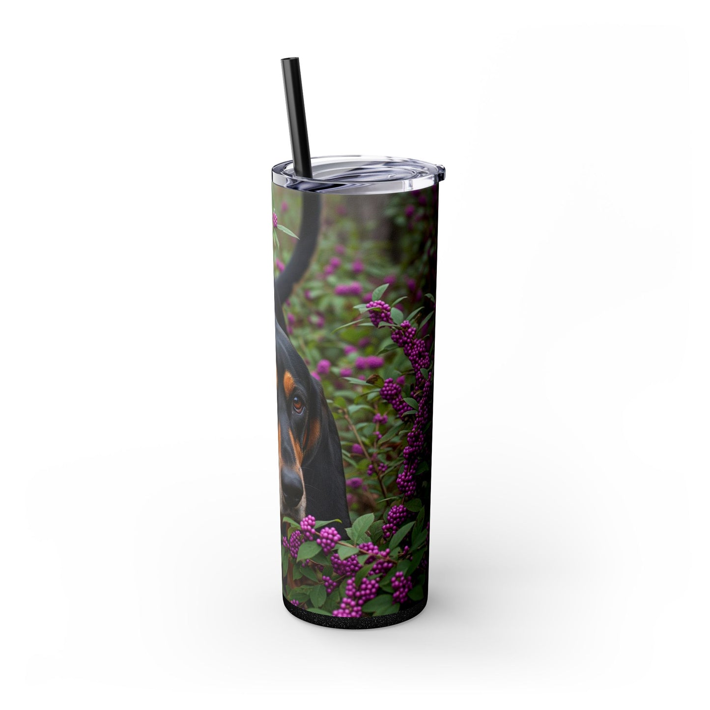 Black and Tan Coonhound Tumbler with Straw, 20oz