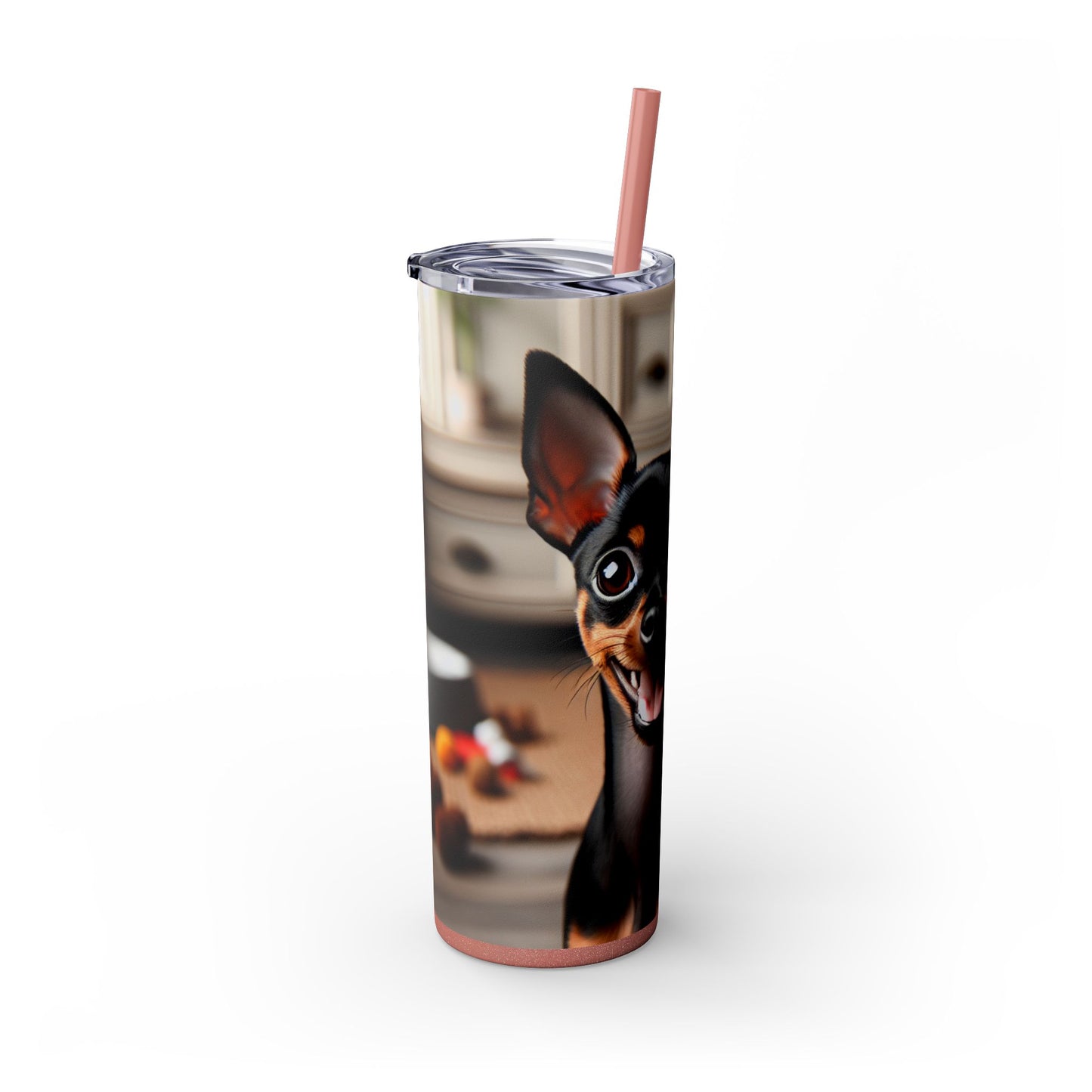 English Toy Terrier Tumbler with Straw, 20oz