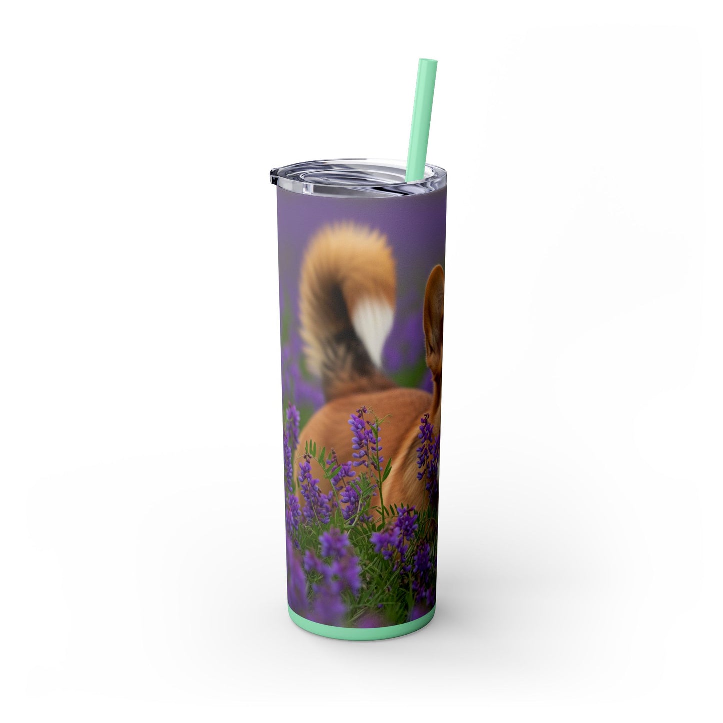 Cardigan Welsh Corgi Skinny Tumbler with Straw, 20oz