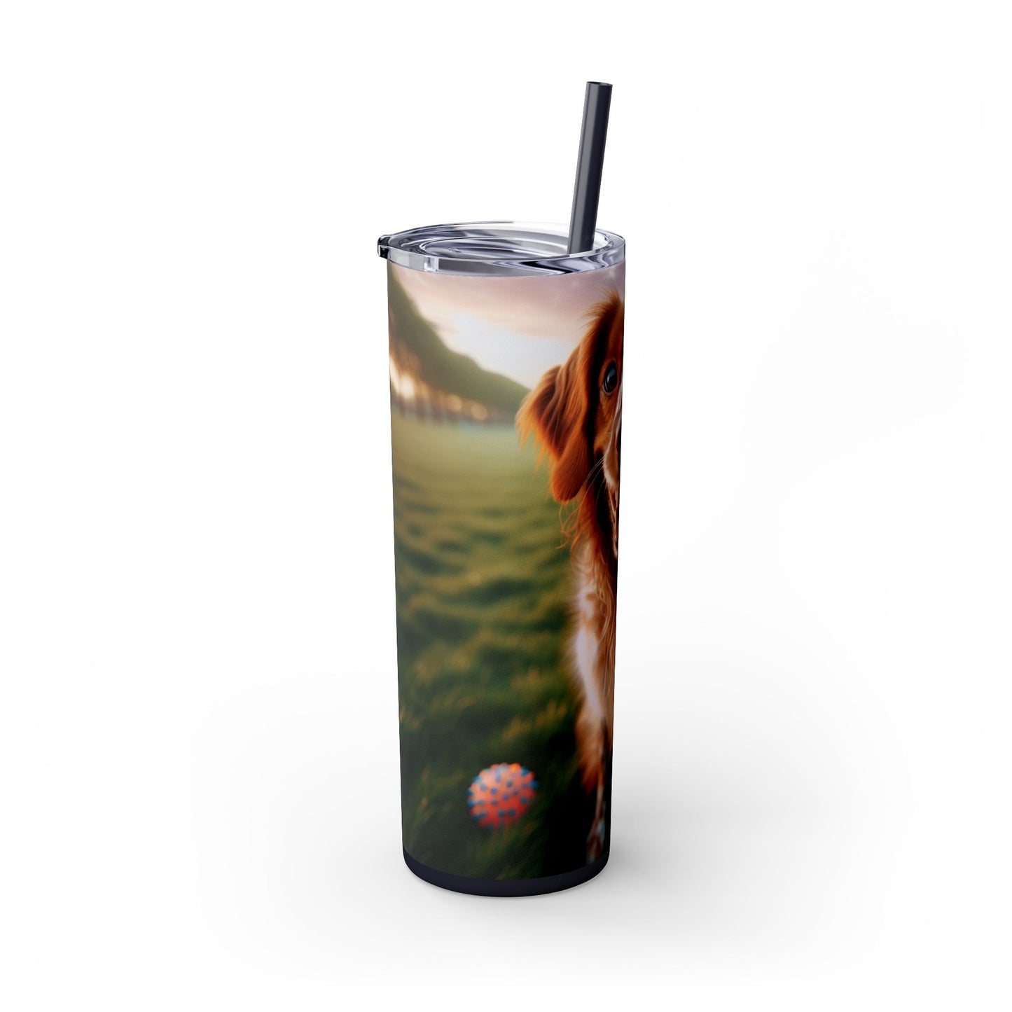 Brittany Dog Tumbler with Straw, 20oz