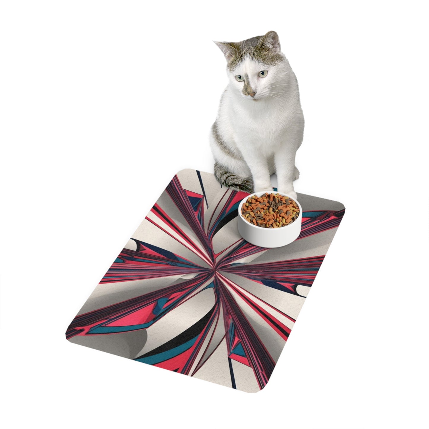 Pet Food Mat (12x18) - Optical Illusion