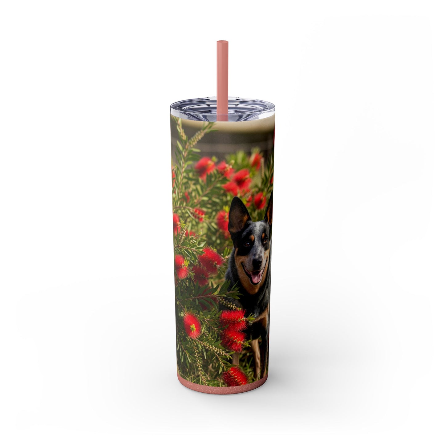 Australian Cattle Dog Skinny Tumbler with Straw, 20oz