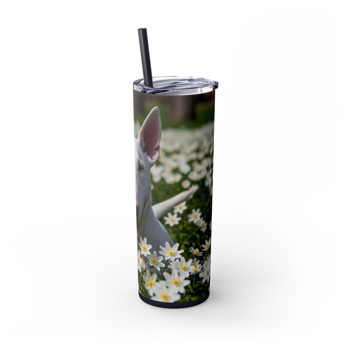 Bull Terrier Tumbler with Straw, 20oz