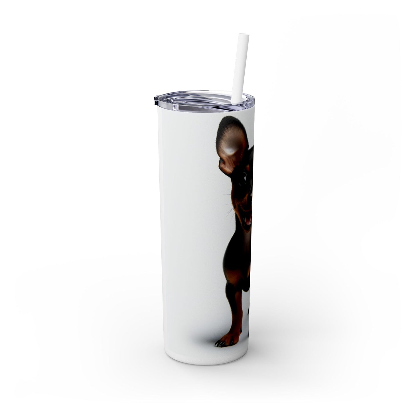 Miniature Pinscher Skinny Tumbler with Straw, 20oz