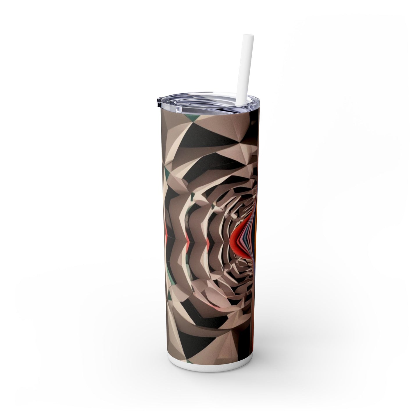 Optical Illusion Skinny Tumbler with Straw, 20oz