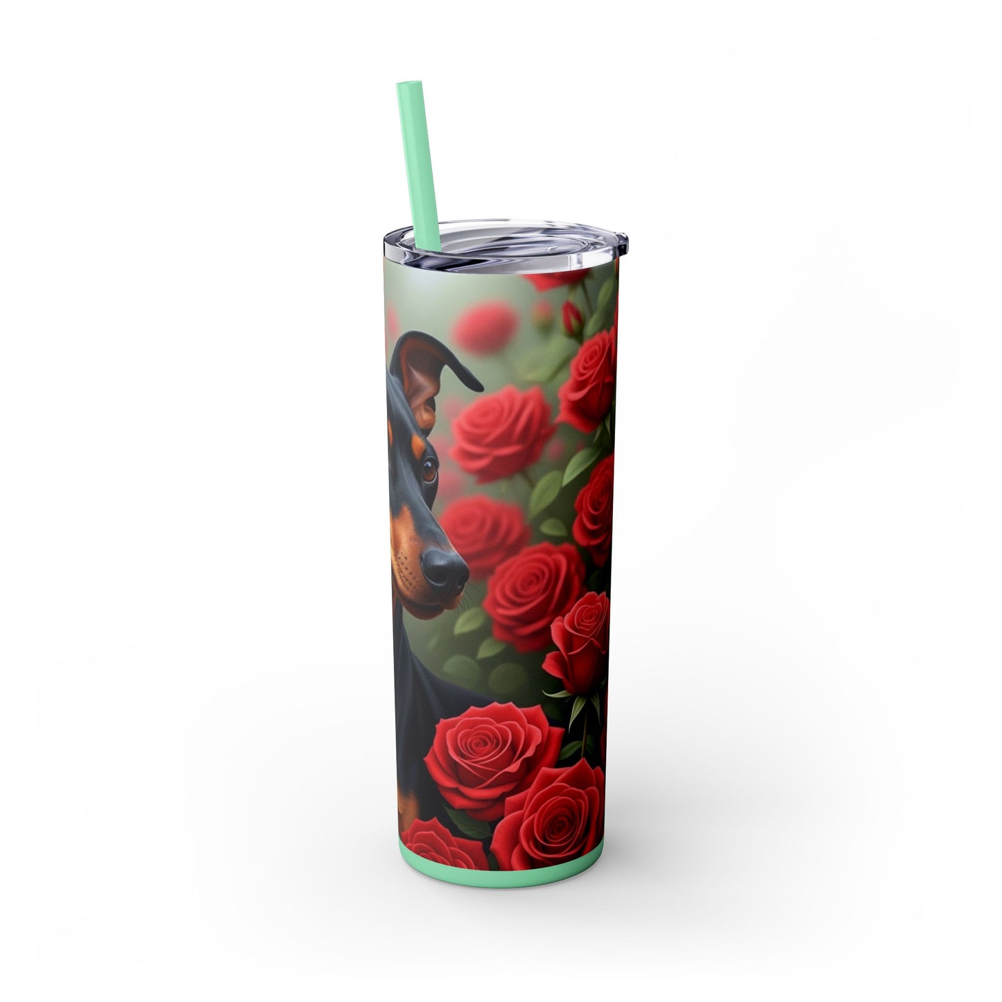 Manchester Terrier Skinny Tumbler with Straw, 20oz