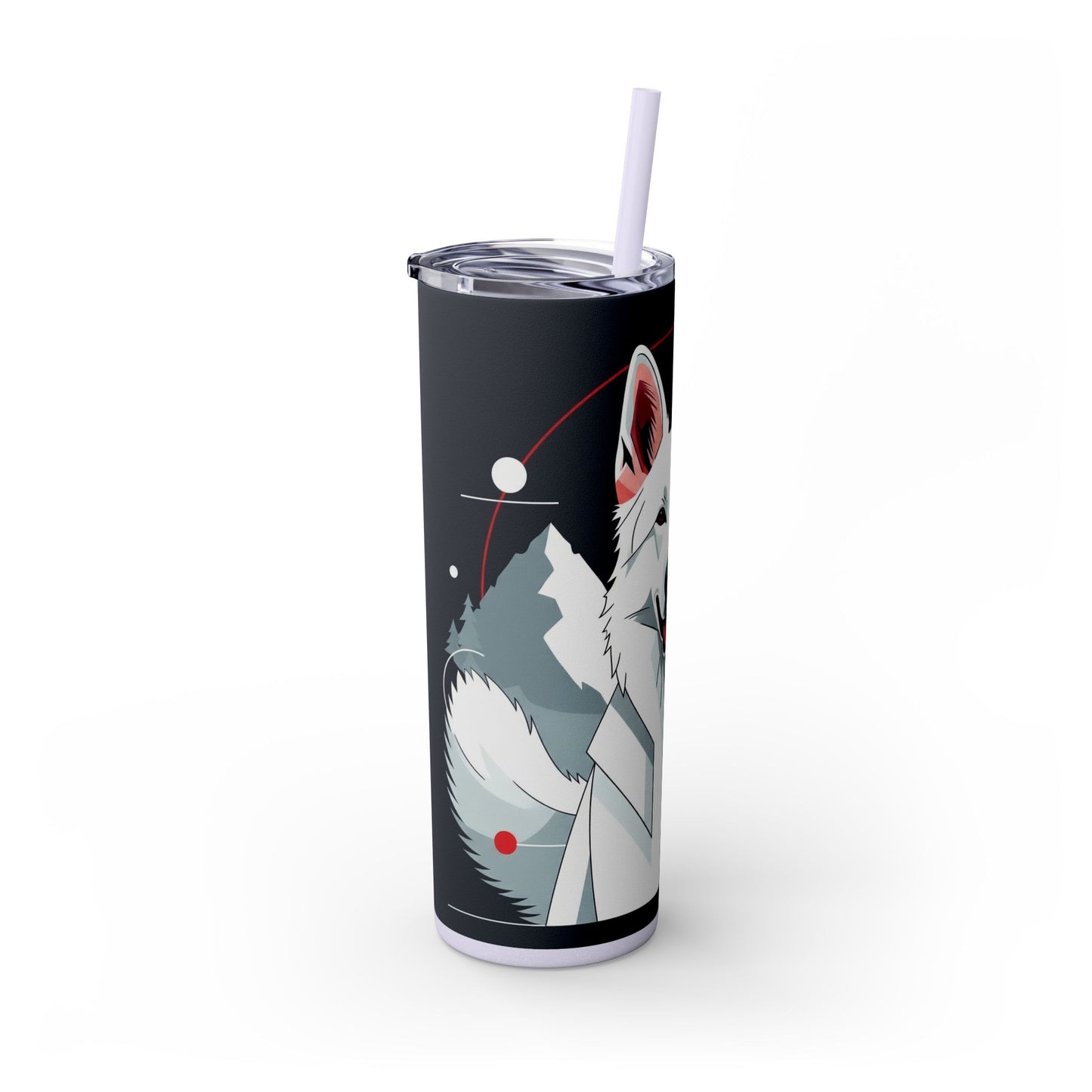 White Swiss Shepherd Dog Skinny Tumbler with Straw, 20oz