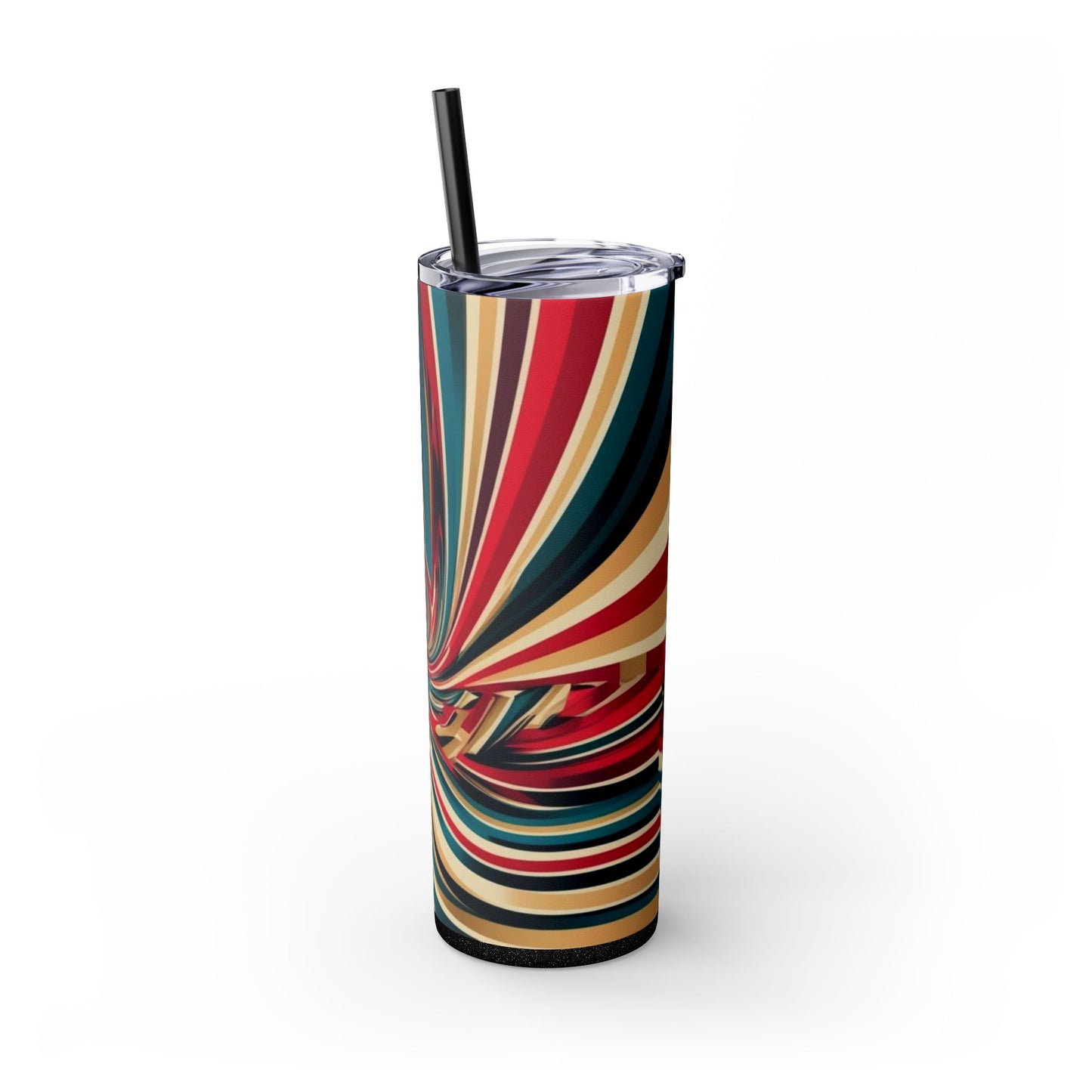 Optical Illusion Skinny Tumbler with Straw, 20oz