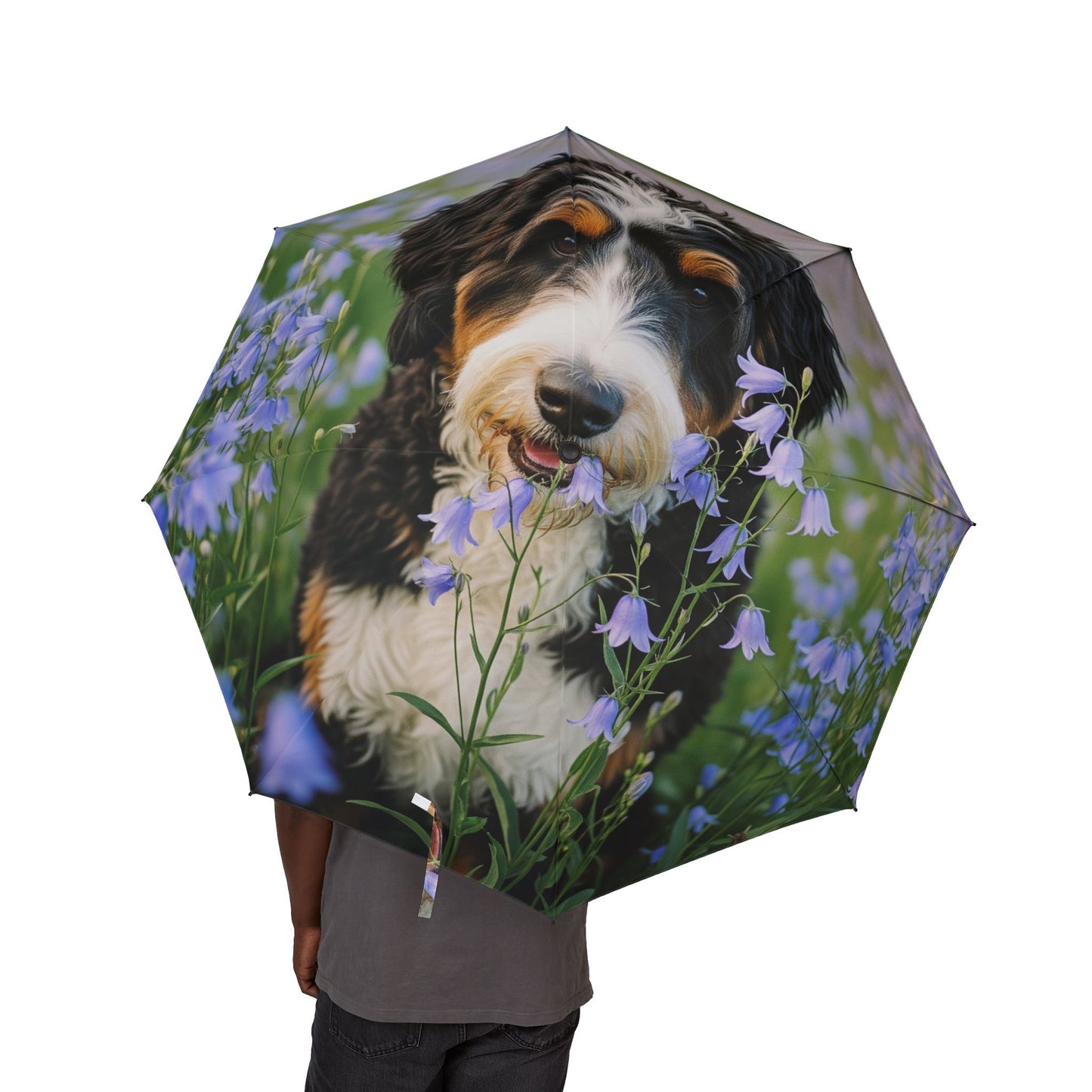 Bernedoodle Semi-Automatic Foldable Umbrella