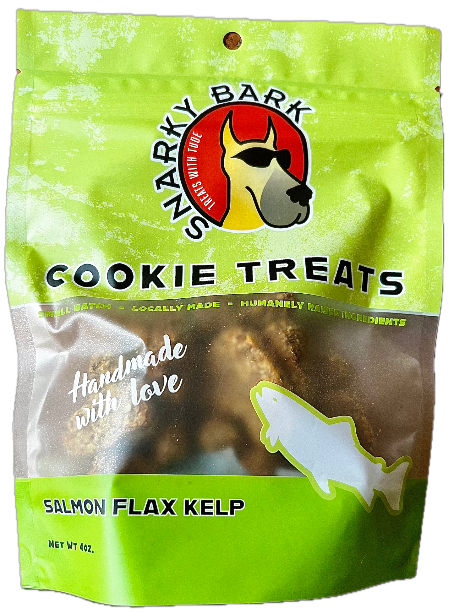 Galletas de algas marinas, salmón y lino con corteza sarcástica